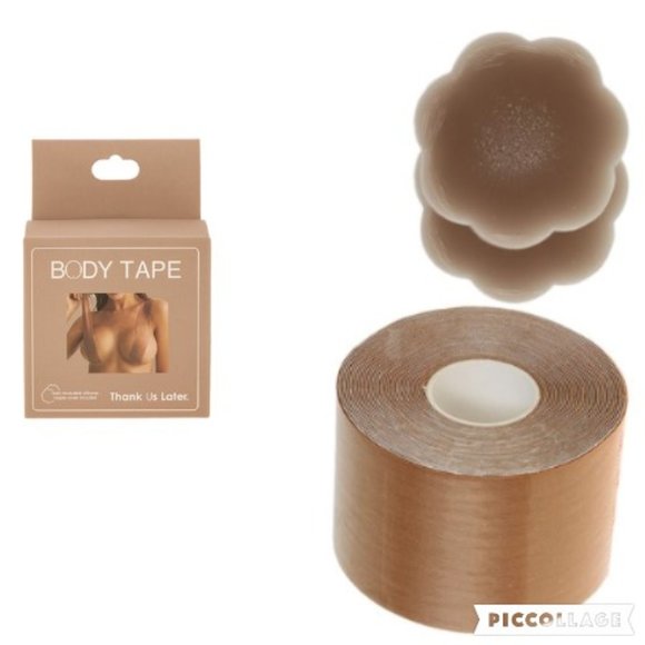 THANK US LATER Body Tape + 1 Nipple Covers | Lift & Support | Nude | OS - Picture 4 of 7